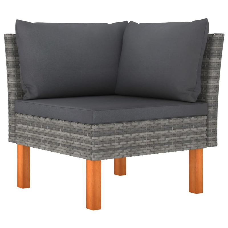 10 Piece Garden Lounge Set with Cushions Poly Rattan Grey Payday Deals