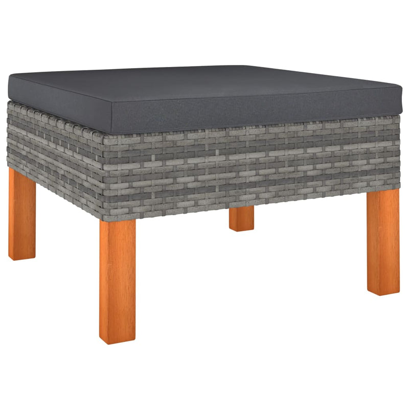 10 Piece Garden Lounge Set with Cushions Poly Rattan Grey Payday Deals