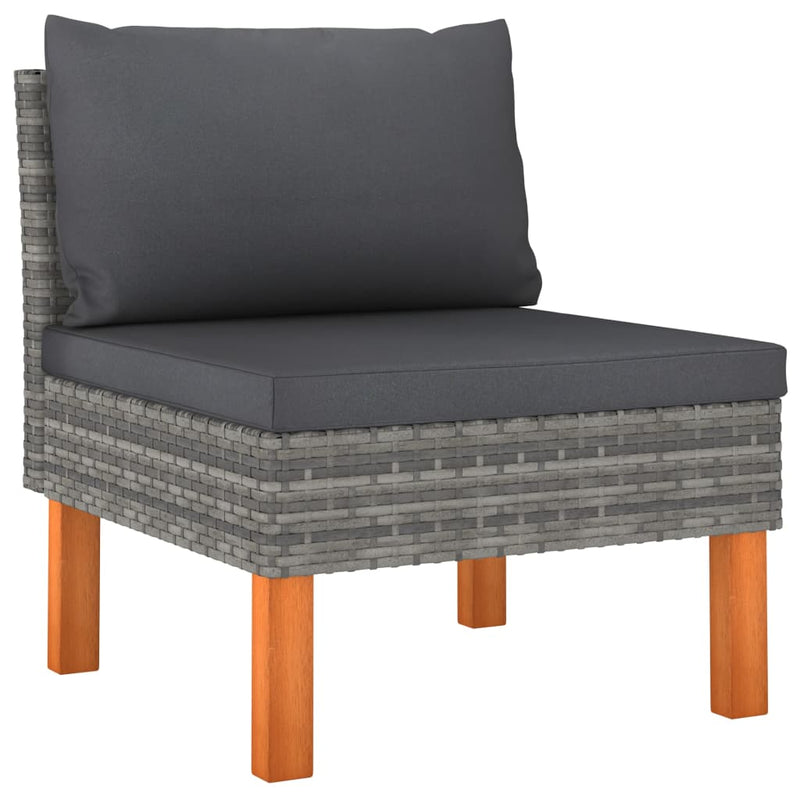 10 Piece Garden Lounge Set with Cushions Poly Rattan Grey Payday Deals