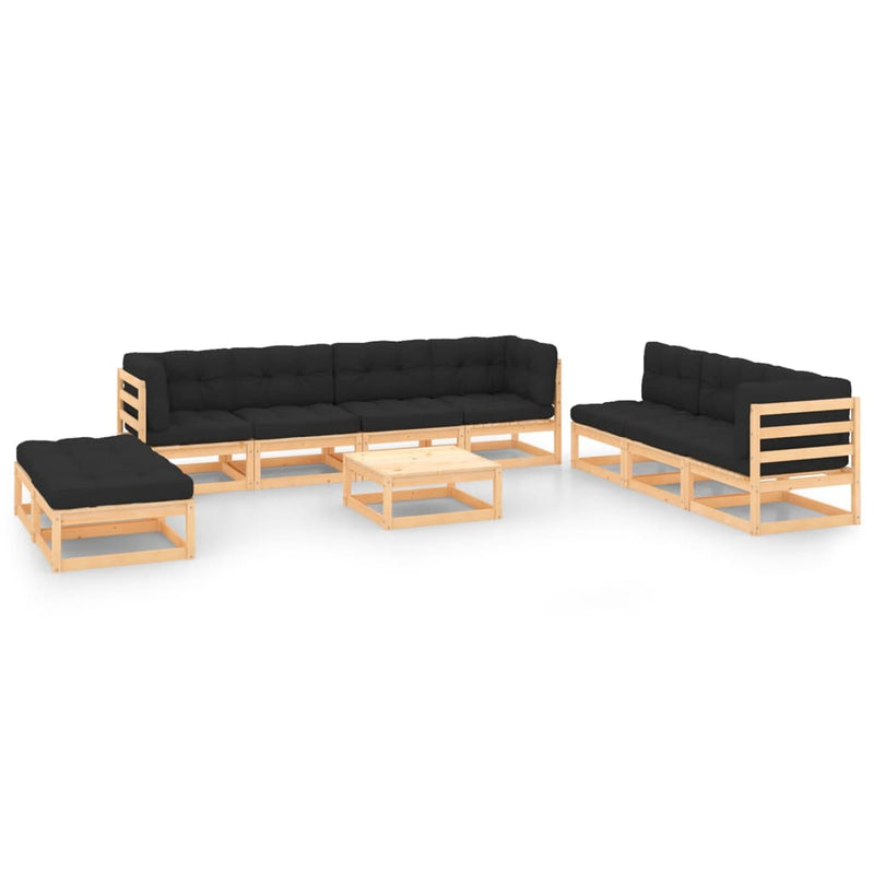 10 Piece Garden Lounge Set with Cushions Solid Pinewood Payday Deals