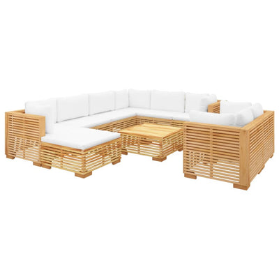 10 Piece Garden Lounge Set with Cushions Solid Teak Wood Payday Deals
