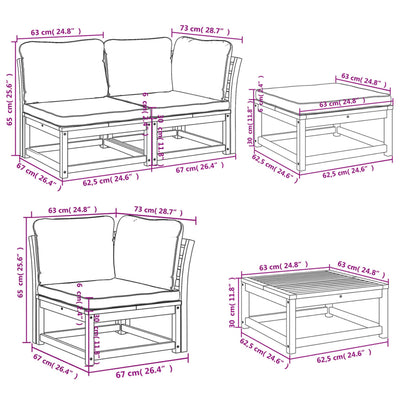 10 Piece Garden Lounge Set with Cushions Solid Wood Acacia Payday Deals