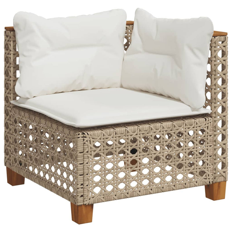 10 Piece Garden Sofa Set with Cushions Beige Poly Rattan Payday Deals