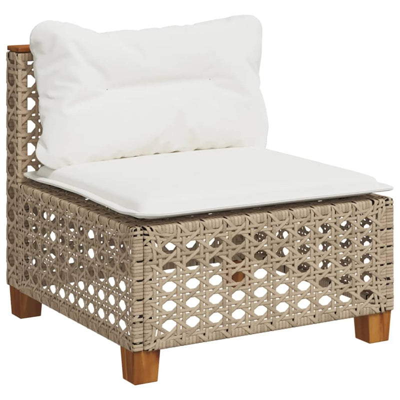 10 Piece Garden Sofa Set with Cushions Beige Poly Rattan Payday Deals