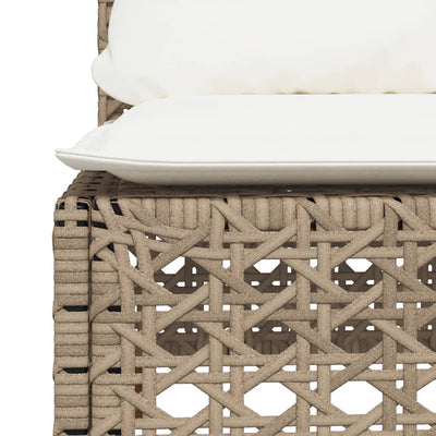 10 Piece Garden Sofa Set with Cushions Beige Poly Rattan Payday Deals