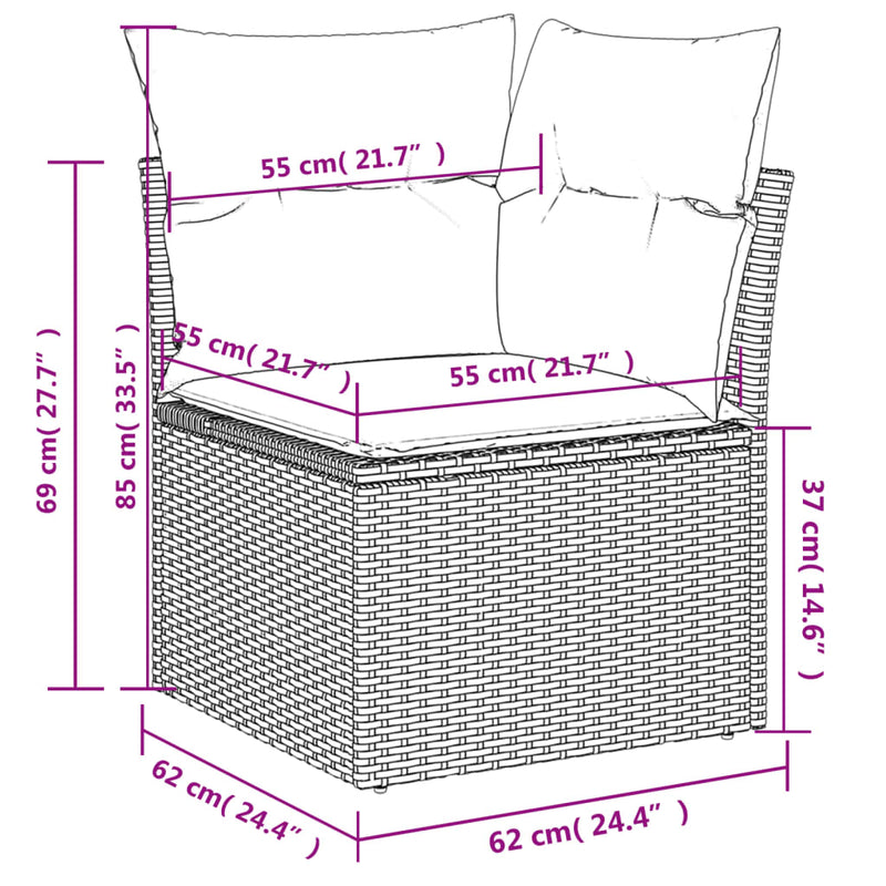 10 Piece Garden Sofa Set with Cushions Beige Poly Rattan Payday Deals