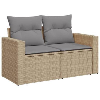 10 Piece Garden Sofa Set with Cushions Beige Poly Rattan Payday Deals