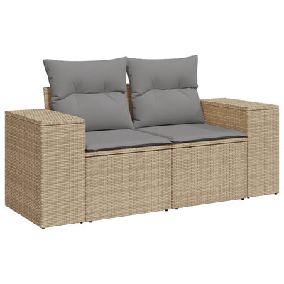 10 Piece Garden Sofa Set with Cushions Beige Poly Rattan Payday Deals