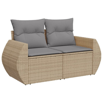 10 Piece Garden Sofa Set with Cushions Beige Poly Rattan Payday Deals