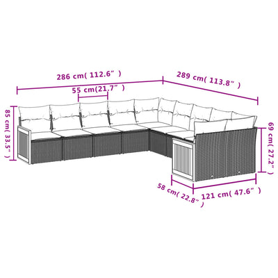 10 Piece Garden Sofa Set with Cushions Black Poly Rattan Payday Deals