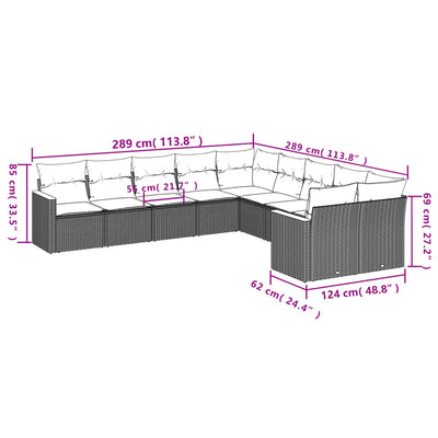 10 Piece Garden Sofa Set with Cushions Black Poly Rattan Payday Deals