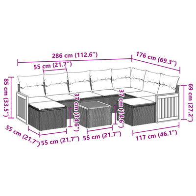 10 Piece Garden Sofa Set with Cushions Black Poly Rattan Payday Deals
