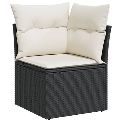 10 Piece Garden Sofa Set with Cushions Black Poly Rattan Payday Deals