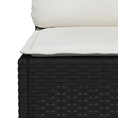 10 Piece Garden Sofa Set with Cushions Black Poly Rattan Payday Deals