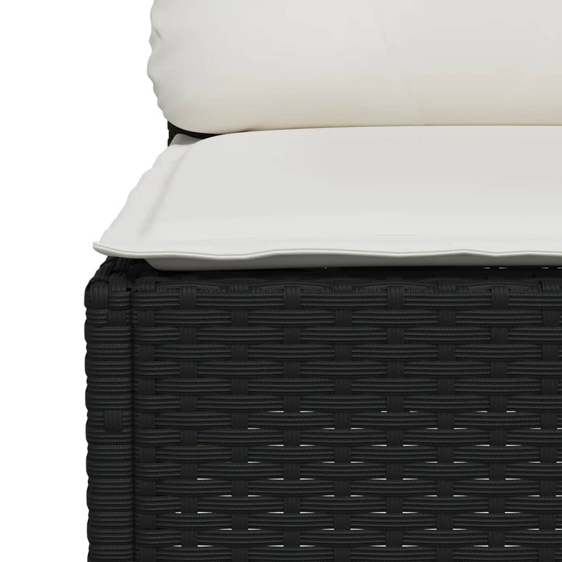 10 Piece Garden Sofa Set with Cushions Black Poly Rattan Payday Deals
