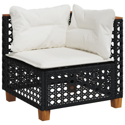 10 Piece Garden Sofa Set with Cushions Black Poly Rattan Payday Deals