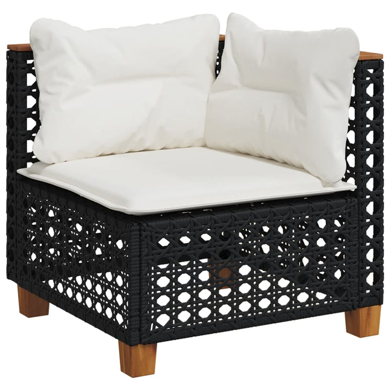 10 Piece Garden Sofa Set with Cushions Black Poly Rattan Payday Deals