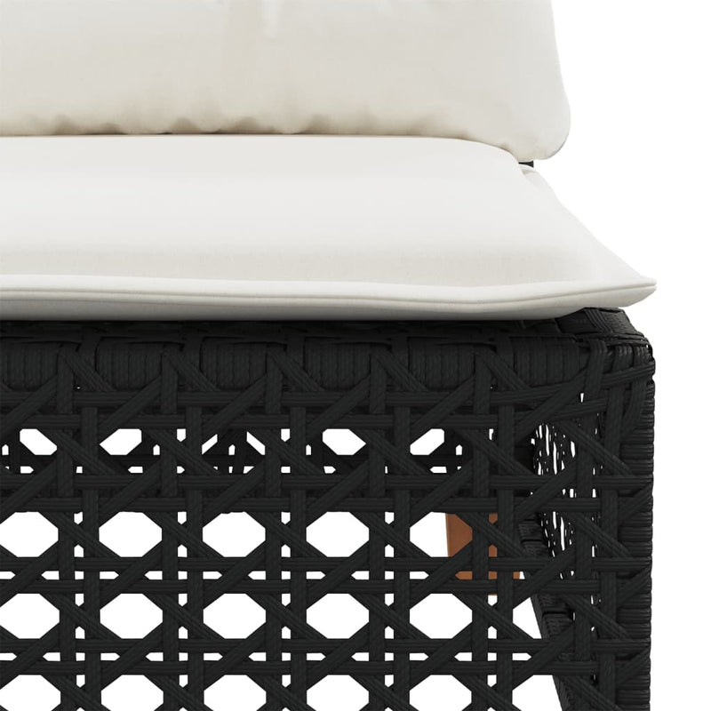 10 Piece Garden Sofa Set with Cushions Black Poly Rattan Payday Deals