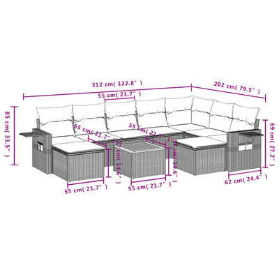 10 Piece Garden Sofa Set with Cushions Black Poly Rattan Payday Deals