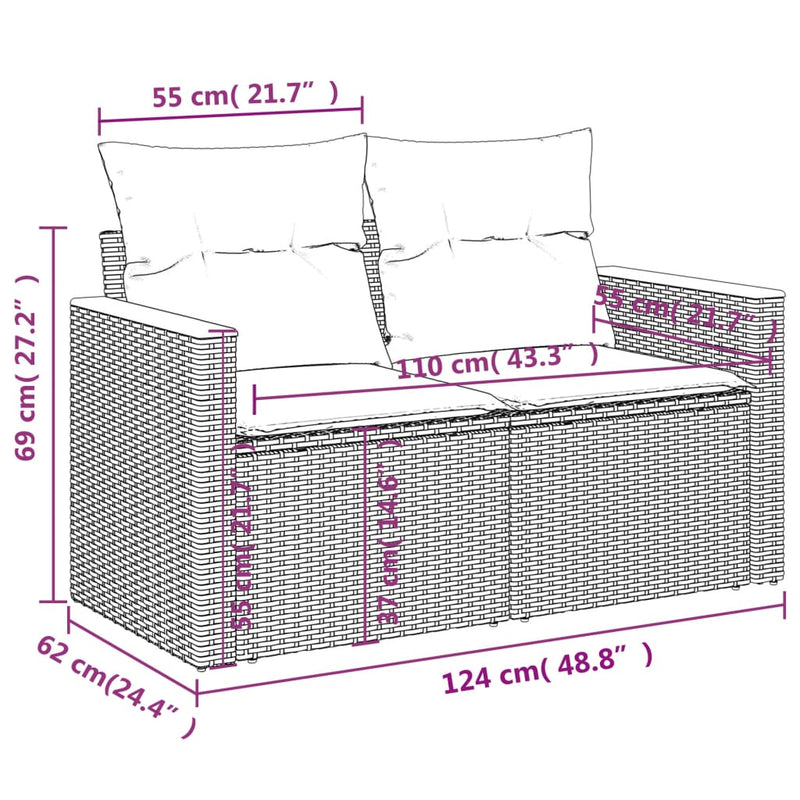 10 Piece Garden Sofa Set with Cushions Black Poly Rattan Payday Deals