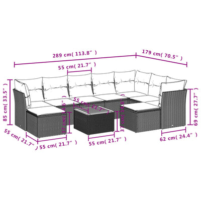 10 Piece Garden Sofa Set with Cushions Grey Poly Rattan Payday Deals