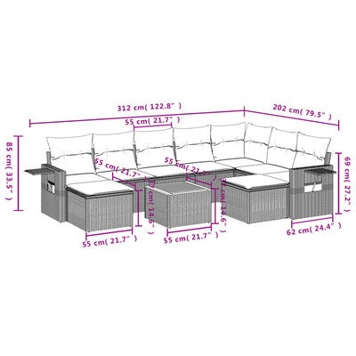 10 Piece Garden Sofa Set with Cushions Grey Poly Rattan Payday Deals