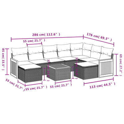 10 Piece Garden Sofa Set with Cushions Grey Poly Rattan Payday Deals