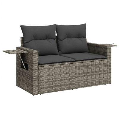 10 Piece Garden Sofa Set with Cushions Grey Poly Rattan Payday Deals