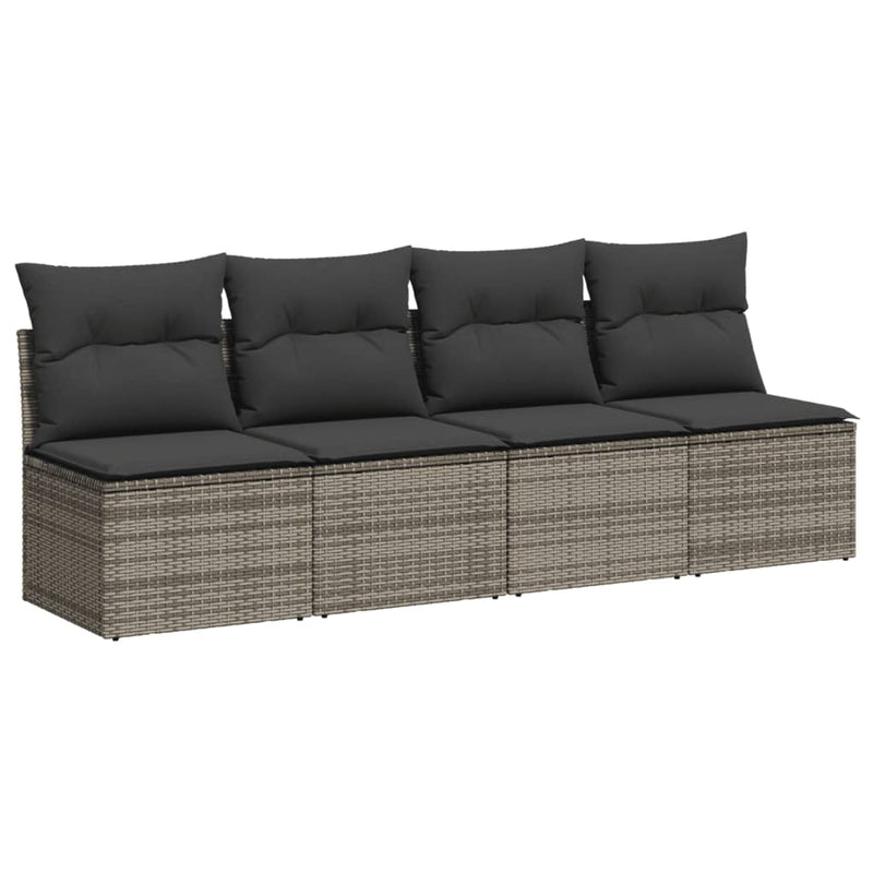 10 Piece Garden Sofa Set with Cushions Grey Poly Rattan Payday Deals