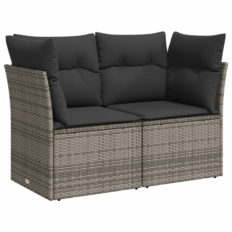 10 Piece Garden Sofa Set with Cushions Grey Poly Rattan Payday Deals