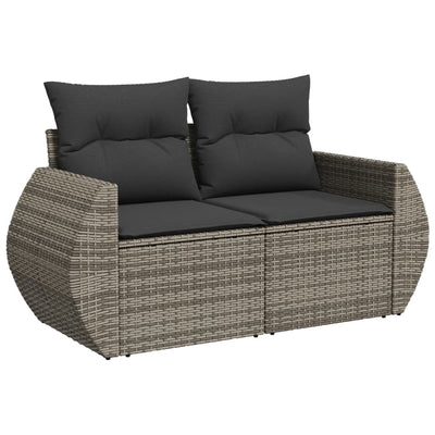 10 Piece Garden Sofa Set with Cushions Grey Poly Rattan Payday Deals