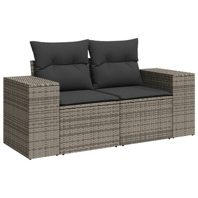 10 Piece Garden Sofa Set with Cushions Grey Poly Rattan Payday Deals