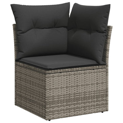 10 Piece Garden Sofa Set with Cushions Grey Poly Rattan Payday Deals