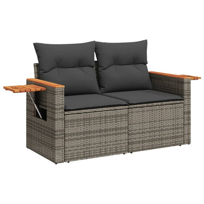 10 Piece Garden Sofa Set with Cushions Grey Poly Rattan Payday Deals