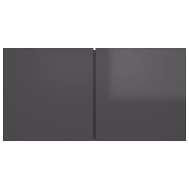 10 Piece TV Cabinet Set High Gloss Grey Engineered Wood Payday Deals