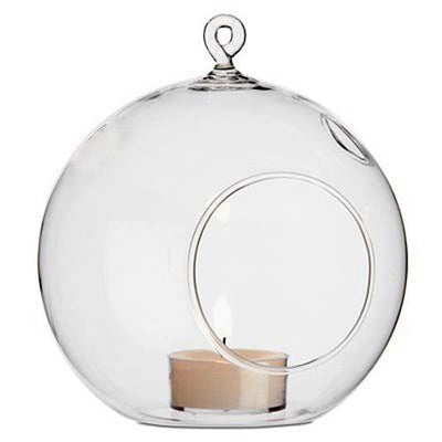 10 x Hanging Clear Glass Ball Tealight Candle Holder  - 8cm Diameter / High - Wedding Globe Decoration Terrarium Succulent Plant Mini Garden Holder Decor Craft Gift Payday Deals