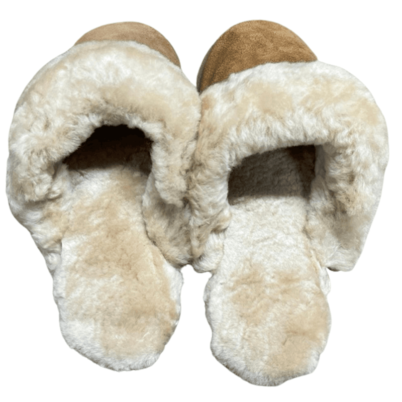 100% Australian Sheepskin Scuffs Moccasins Slippers Winter Non Slip UGG - Chestnut Payday Deals