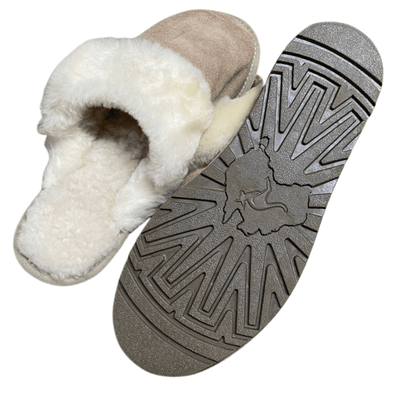 100% Australian Sheepskin Scuffs Moccasins Slippers Winter Non Slip UGG - Sand Payday Deals