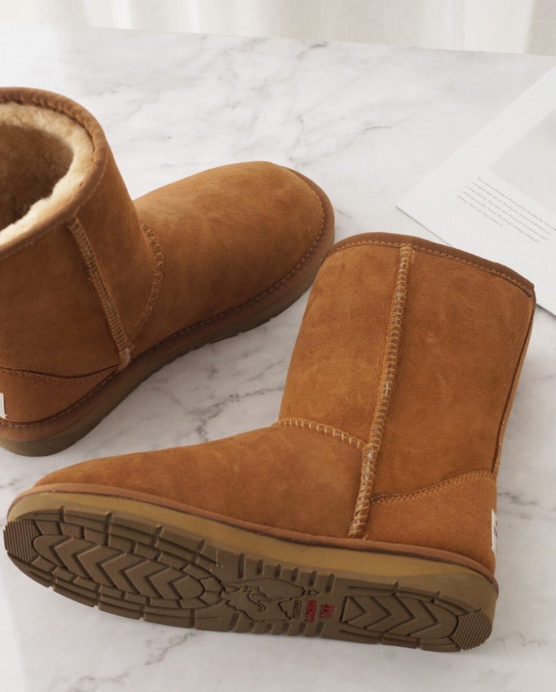 100% Australian Sheepskin UGG 3/4 Boots Moccasins Slippers Shoes Classic - Chestnut Payday Deals