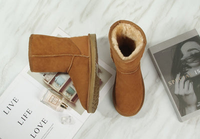 100% Australian Sheepskin UGG 3/4 Boots Moccasins Slippers Shoes Classic - Chestnut Payday Deals