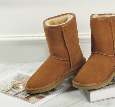 100% Australian Sheepskin UGG 3/4 Boots Moccasins Slippers Shoes Classic - Chestnut Payday Deals