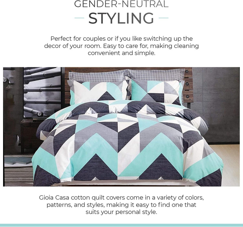 100% Cotton Modern City Reversible Printed Quilt Cover Set - Super King Size Payday Deals