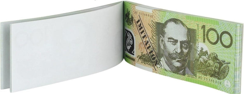 100 Dollar Australian Souvenir Note Pad Fake AUD Money - 1 Pack of 50 Sheets Payday Deals