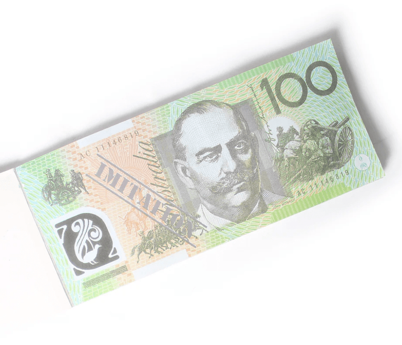 100 Dollar Australian Souvenir Note Pad Fake AUD Money - 1 Pack of 50 Sheets Payday Deals