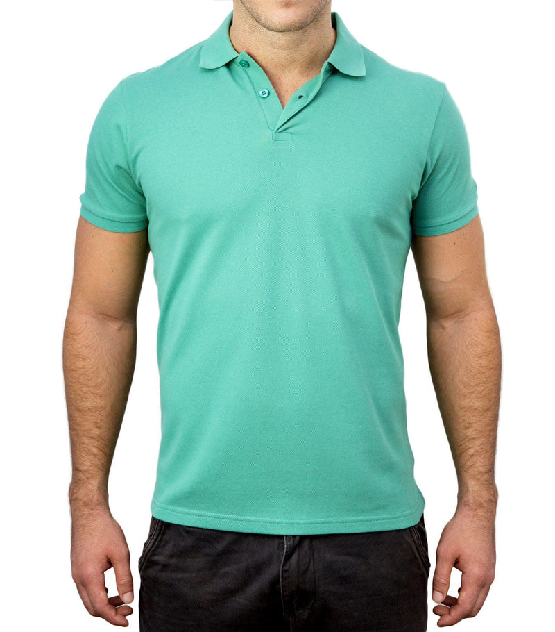 100% Organic Cotton Polo Shirt Slim Fit T Shirt Top - Smoke Jade - XXL Payday Deals