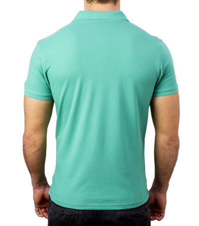 100% Organic Cotton Polo Shirt Slim Fit T Shirt Top - Smoke Jade - XXL Payday Deals