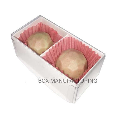 100 Pack of White Card Chocolate Sweet Soap Product Reatail Gift Box - 2 Bay Compartments - Clear Slide On Lid - 8x4x3cm Payday Deals