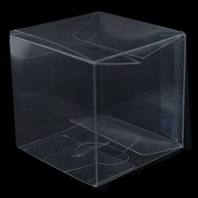 100 Piece Pack -PVC Clear See Through Plastic 15cm Square Cube Box - Large Bomboniere Product Exhibition Gift Payday Deals