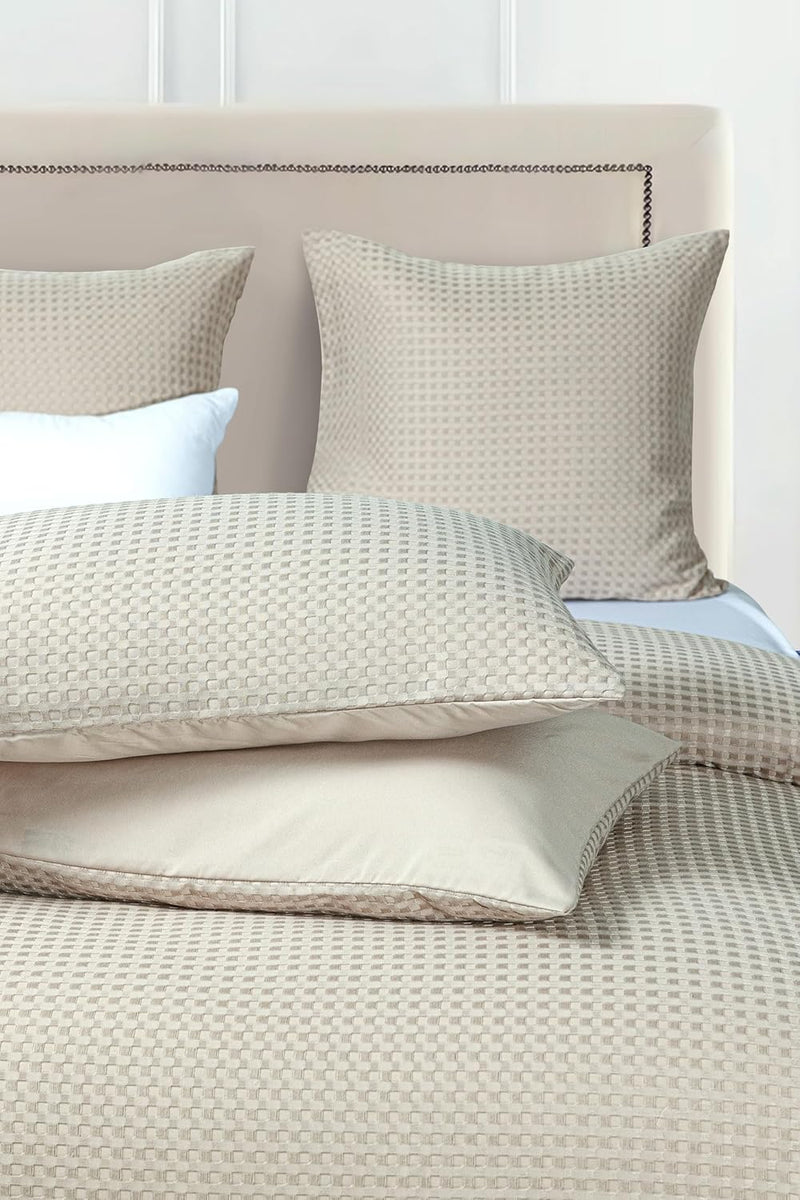 100% Premium Waffle Microfibre Quilt Cover Set (3Pcs) - Beige - King Payday Deals