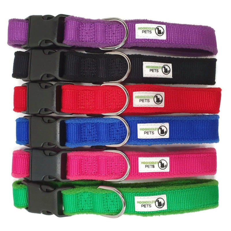 100% Pure Bamboo Fibre w/Fleece Lining Dog Collar Plastic Buckle Large Navy Payday Deals